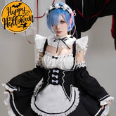 【In Stock】Anime Re Zero Rem Rame Cosplay Women Cheongsam Dress Premium Edition Cosplay Costumes